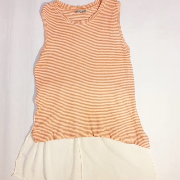 Zara Tops - Zara Orange Striped Top White Mesh Back Size Small